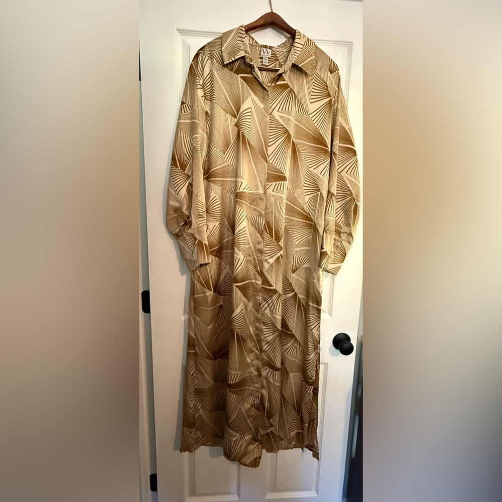 Worthington Elegant Tan Geometric Dress size XXL